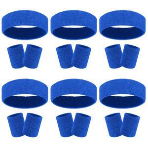 18개 스웨트밴드 헤드밴드 손목밴드 세트 컬러풀 스트라이프 테리 천 스포츠 체육관 80년대 스웨트