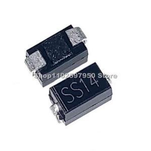 50개/몫 SS14 SMA 1N5819 SMD 1A 40V DO-214AC 숏키 다이오드 ss14