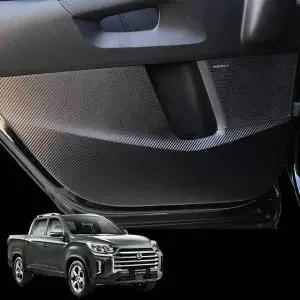 렉스턴스포츠 X5Z8N7A7 도어커버 블랙 카본 스크래치몰딩