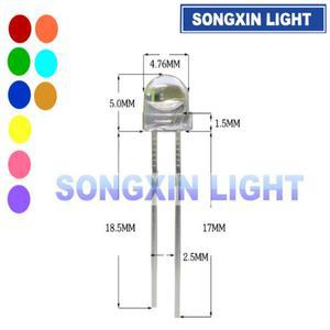 밀짚 모자 LED 다이오드 노란색 빨간색 녹색 흰색 (4.8mm)  주황색 IR-940nm 분홍색 UV 보라색 아이스 블루