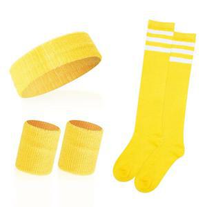 하콩 스트라이프 스웨트밴드 남녀용 스포츠 헤드밴드 및 손목밴드 세트