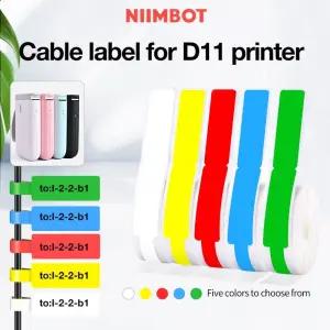Niimbot D110 미니 스마트 휴대용 프린터 열 케이블 스티커 D101/D11/H1 자체 접착 방수 식별 섬유 태그