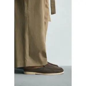 ZARA 레더 백리스 로퍼 - 브라운