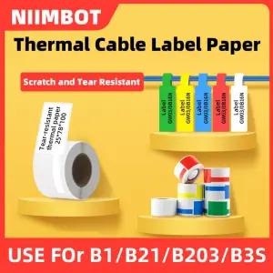 Niimbot 미니 스마트 휴대용 프린터 열 와이어 케이블 스티커 B1 B21 B203 자체 접착 방수 식별 섬유 태그