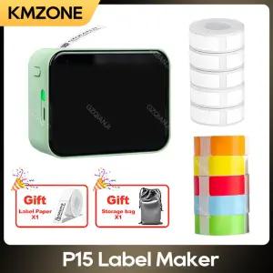 무선 라벨 프린터 P15 휴대용 블루투스 열 메이커 접착 테이프 바코드로 홈 오피스 사용