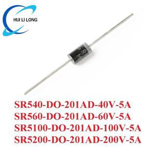 10PCS SR540 SR5100 DO-201AD 숏키 정류기 다이오드 실리콘 브리지 40V 60V 100V 5A