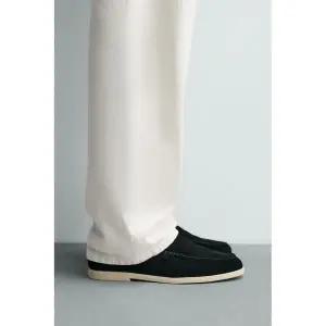 ZARA 캐주얼 레더 로퍼 - 블랙