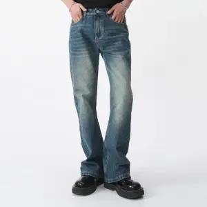 [옷자락]남자 부츠컷 캣워싱 플레어 슬림 루즈핏 코튼 청바지