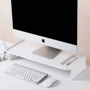 ( )화이트 모니터 받침대 시스맥스 모니터 스탠드 선반 책상 다용도 정리함