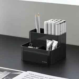 ( )다크그레이 시스맥스 럭스 연필꽂이 펜슬 홀더 2단 칸막이 펜꽂이 정리함