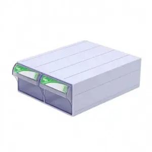 ( )슬라이딩 서랍박스 소품 책상위 정리 공구수납 부품상자 투명 보관함