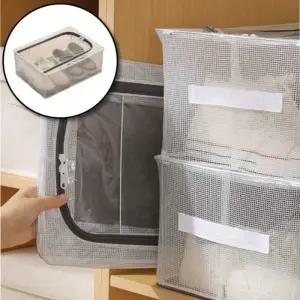 ( )투명 접이식 수납함 속옷 리빙 보관함 신발 정리박스