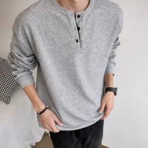 [모로엠] 남성 루즈핏 헨리넥 와플 긴팔 티셔츠 ON-TSA-QWFN0XNM