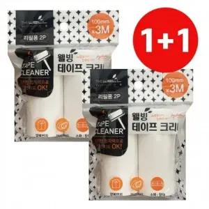 ( )더웰 테이프클리너 1+1 리필2P 100mm x 3m 청소롤러