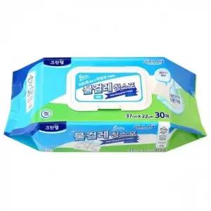 ( )물청소포 30매입 대형 1P 37cmX22cm 일회용 걸레 티슈