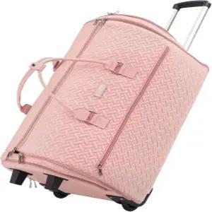 LOEUO 93L 바퀴 달린 의류 더플백 신발장 여행용 접이식 컨버터블 롤링 가방 방수 정장 남성용