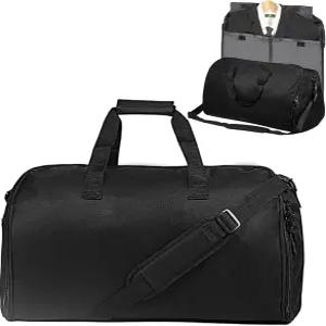 컨버터블 여행용 의류 가방 남성 여성용 더플 휴대 - 1개 중 2개 걸이 블랙
