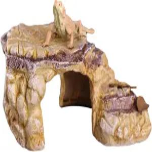 IBWell 거북이 배스킹 등반 플랫폼 수족관 어항 장식 파충류 도롱뇽 양서류 뉴트 테라스 휴식 - 샌디브라운