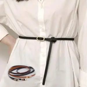 자동벨트 롱셔츠 원피스 자켓 허리 곡선 포인트 얇은 패션 벨트