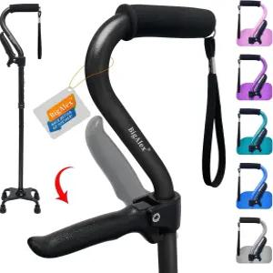 빅알렉스 워킹 지팡이 노인용 4가지 받침대가 있는 조절 가능한 쿼드 트 핸들이 접이식 스틱 남성 및 폼