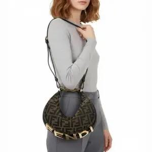 MUST IT_ 26SS Fendigraphy Mini Jacquard hobo bag 8BS081 ALP3 F1MAT) 그라피 FF 자카드 미니 호보 백)