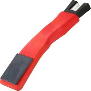 라수로아 스 스케이트 샤프너 블랙 에지 양면 숫돌 하키 액세서리로 세라믹 V자형 그라인더 보호 빨간색