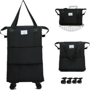 탈착식 바퀴가 달린 멋진 UU 트래블 롤링 더플 백 여행 또는 입원을 위한 확장 가능한 접이식 기내 반입