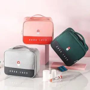 3컬러 휴대용 약 파우치 대형 구급상자 보관함 여행용 구급함