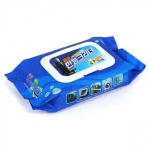 ( )만능크리너 티슈 세정 기름때 캡형 100매 청소포 청소