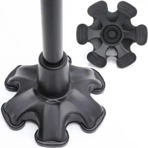 보행용 지팡이 3/4인치 샤프트 자립형 미끄럼 방지 안정적인 6포인트 팁 스틱용 6다리 부착물 블랙 6개의