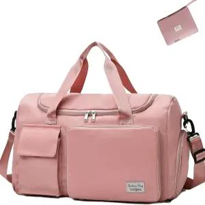 트래블 더플 토트백 위켄더 오버나이트 백 여성용 기내 반입 가방 트롤리 슬리브가 있는 스포츠 체육관