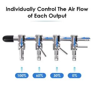 스테인레스 스틸 수족관 공기 분배기 물고기 탱크 산소 펌프 액세서리 흐름 컨트롤러 스위치 밸브 탭