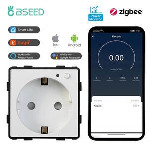 BSEED Zigbee 스마트 플러그 전력 모니터링 인터넷 소켓 전기 벽면 콘센트 Tuya 라이프 Google Alexa 무선
