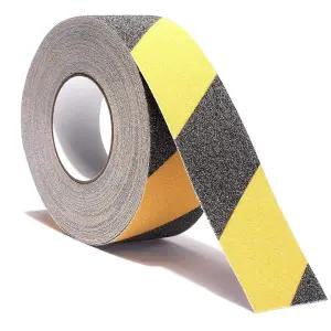 릴리안서 미끄럼 방지 안전 그립 테이프 2인치 x 60피트 비스키드 트레드 높은 견인력 그릿 옐로우 및 블랙