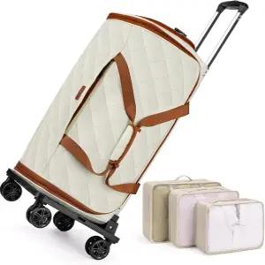 여행용 롤링 의류 가방 - 남성 여성용 바퀴가 달린 컨버터블 더플 신발 수납 공간이 있는 대형 1개 중 4개