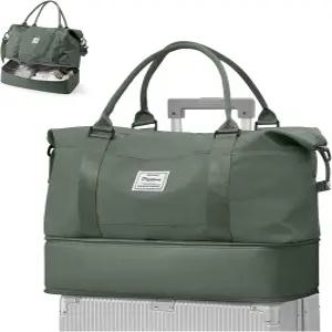 트래블 더플 백 18x14x8인치 스피릿 신발 수납공간 트롤리 슬리브 여성용 위켄더 오버나이트 기내용 가방