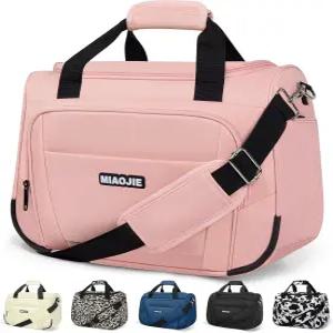 짐 속의 뒷좌석 기내 반입 - 여행용 경량 토트 위켄더 백 오버나이트 더플 개인 용품 핑크-16인치