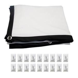 접이식 휴대용 양면 프로젝션 16:9 LED 4K 프로젝터 스크린, 주름 방지 영화 커튼, 후크 포함, 150 인치