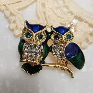 [패션] 행운 큐빅 부엉이 브로치