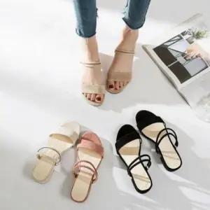 [패션] 스트랩 스웨이드 스타일 청키힐 샌들 여름 패션 여성