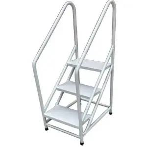 소형 손잡이 사다리 간이 은회색 창고 디딤대 현장