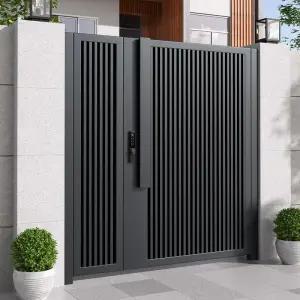 시골집 단독주택 대문 아치형 주차장 주택 펜스 철문 쪽문 전원주택 도어 단독주택대문 나무