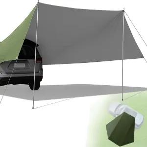 LHCDQSKCW SUV 테일게이트 차양 14x16FT - 방수 차량 캠핑 타프 트럭 텐트 선 쉘터 오버랜딩을 위한 야외