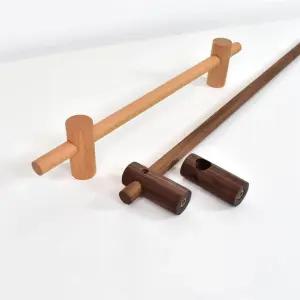 원목 커튼봉 창문용 못없는 커텐걸이 펜션용 무타공 설치