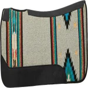 직조 말 31인치 x 32인치 컨투어 싱글 위브 울 블렌드 펠트 안장 패드 충격 흡수 웨스턴 보호 청록색 패턴