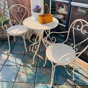 야외테이블 테라스꾸미기 철제 빈티지 테이블의자세트