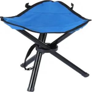 작은 여행 접이식 캠핑 의자 17인치 야외 삼각대 좌석 파란색 휴대용 정원 심기 파티 하이킹 골프 등산