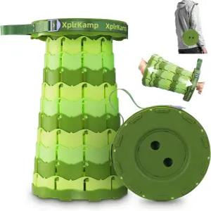 XplrKamp 접을 수 있는 접이식 의자 경량 휴대용 시트 업그레이드 캠핑 배낭 낚시 야외/실내용 400파운드