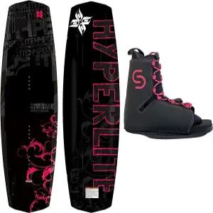 시스템 하이퍼라이트 뉴 여성용 웨이크보드 완전 패키지 바인딩 부츠 사이즈 6-10 135cm