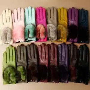 패션장갑 여성 가죽 털장갑 예쁜 컬러 가죽장갑 코디 겨울 잡화